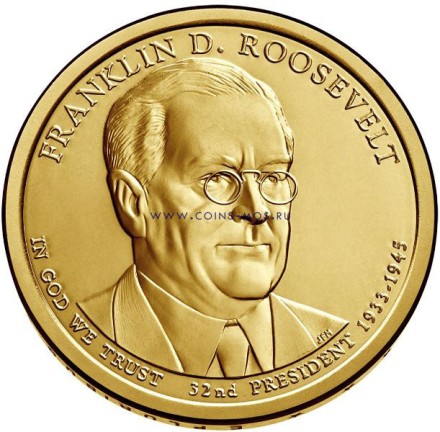 США 1 доллар 2014 Франклин Рузвельт UNC (D)