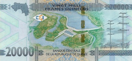 Гвинея 20000 франков 2018 ГЭС в Калета UNC
