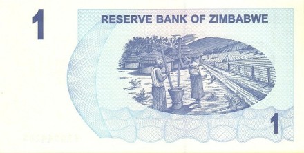 Зимбабве 1 доллар 2007 Чек на предъявителя UNC